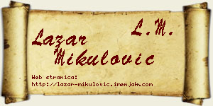 Lazar Mikulović vizit kartica